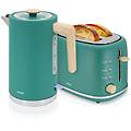 set elettrodomestici skt1167gre tostapane 2 fette e bollitore 1 7l nordic verde
