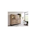 villanders #207 credenza in legno di quercia selvatica oliato / bianco 166x40x148