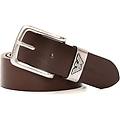 cintura in pelle marrone