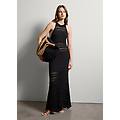 - abito lungo crochet donna nero taglia xs