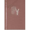 felpa zip e collo alto con dettaglio effetto seta light mahogany donna large