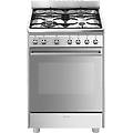 Smeg Cucina 60cm 4 Fuochi Forno Elettrico 72lt Cl A Inox