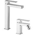 coppia miscelatori lavabo alto e bidet rubinetteria twinkle per piletta click clack