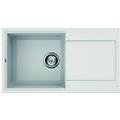 lgy29068 easy 290 lavello granitek gocciolatoio reversibile 1 vasca 78 cm bianco titano