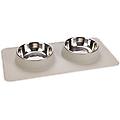 doppia ciotola diner set dex con supporto in silicone 2 x 350 ml ø 14 cm griglio chiaro