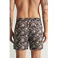 costume boxer mare in 100% lino con stampa floreale marrone uomo marrone taglia l