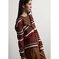 - cardigan in puro cotone a righe multicolor regular fit donna marrone/rosso taglia xs