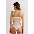 body in tulle e pizzo pretty flowers donna avorio taglia m
