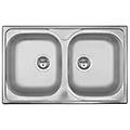 oh792ipc serie oceano lavello inox prelucido da incasso 2 vasche 79x50 cm