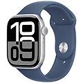 - watch series 10 serie 10 gps + cellular 46mm cassa in alluminio color argento con denim sport band