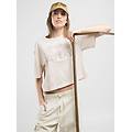 t-shirt cropped con logo in rilievo