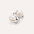 orecchini lobo silver pearls argento rodiato perla sintentica cubic zirconia collezione silver
