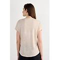maglia manica corta con scollo a v in lino the pure linen donna naturale taglia m