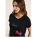 t-shirt hello kitty con stampa tono su tono nero donna large