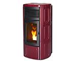 stufa a pellet suite hydromatic 16 in acciaio con top e fianchi in ceramica 16 kw bordeaux