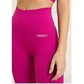 leggings 7/8 a vita altissima in tessuto seamless a costine fuchsia red donna exsmall/small