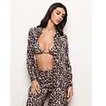 camicia da donna a maniche lunghe con stampa animalier marianna / animalier / m animalier