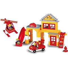 unico fireman playset stazione dei pompieri 96 pz