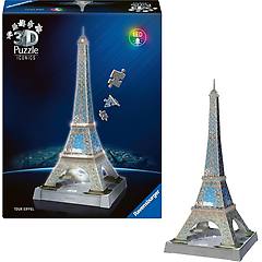 Ravensburger Puzzle 3d Iconics Torre Eiffel Con Led 216 Pezzi