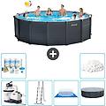 - piscina fuori terra in giro 478x124 cm grigio include accessori coordinati a2777
