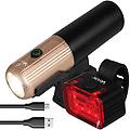 set di luci per bici va0072 + va0152 anteriore e posteriore usb-c