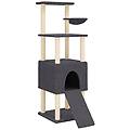 - albero per gatti con tiragraffi in sisal grigio scuro 153 cm
