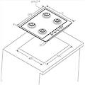piano cottura a gas chw6br4wx 4 fuochi 59 5cm