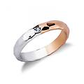 fede nuziale oro rosa e bianco con diamante fsd065br