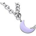 bracciale con pendente luna lilla in acciaio e strass collezione lady sweet argentato