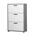 scarpiera 3 ante 116x75x33 grigio e bianco