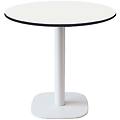 tavolo round con bordi effetto legno 75x70 cm (hx&oslash;) piano tavolo bianco struttura bianco