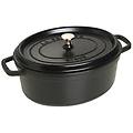 cocotte casseruola ovale in ghisa nero 31cm