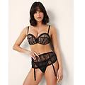 reggicalze in pizzo e tulle amelie / nero / tu nero