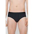 slip in cotone organico con bordi a contrasto e logo uomo blu tama&ntilde;o m