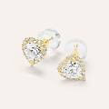 orecchini lobo punto luce claire oro giallo cubic zirconia collezione claire oro giallo