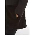 cappotto monopetto con inserto sul fondo in pelliccia teddy nero donna extra small