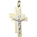 ciondolo croce oro giallo bianco gl101305