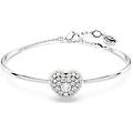 bracciale rigido hyperbola cuore bianco placcato rodio os