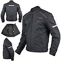 a-pro giacca moto sport tessuto protezioni ce impermeabile ventilata nero s