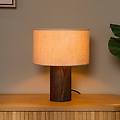 lampada da tavolo tachina altezza 31 cm marrone/naturale legno/tessuto