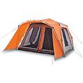 - tenda famiglia portico 9 pers. grigio arancione rilascio rapido