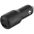 Belkin Caricabatteria Da Auto Doppio Usb C 30w Usb A 12w Nero