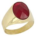 anello uomo in oro giallo con pietra rossa 803321705254