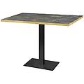 tavolo milan con bordi color ottone 120x70x75 cm (lxlxh) piano tavolo grigio pietra struttura nero