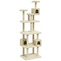 - albero per gatti con tiragraffi in sisal crema 188 cm