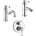 set rubinetteria lavabo bidet ed doccia incasso a due uscite modello tosca