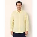 camicia da uomo con colletto classico cotton linen / giallo limone / s giallo limone