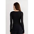 maglia manica lunga modal ultralight con cashmere scollo madonna donna nero taglia l