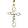 ciondolo croce oro giallo bianco gl101398
