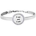 bangle i can and i will in acciaio e strass collezione lady message